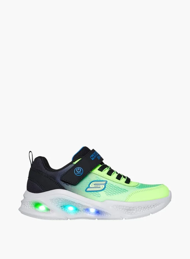 SKECHERS Boys' Printed Light-Up Sports Shoes With Hook And Loop Closure -  Meteorlights