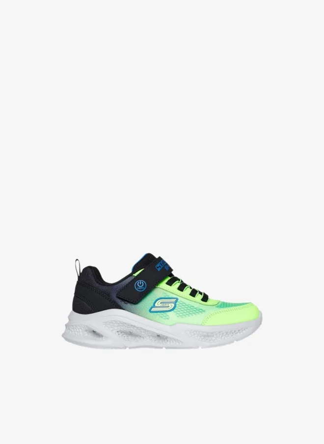 SKECHERS Boys Meteorlights Light Up Hook & Loop Durable Walking Shoes
