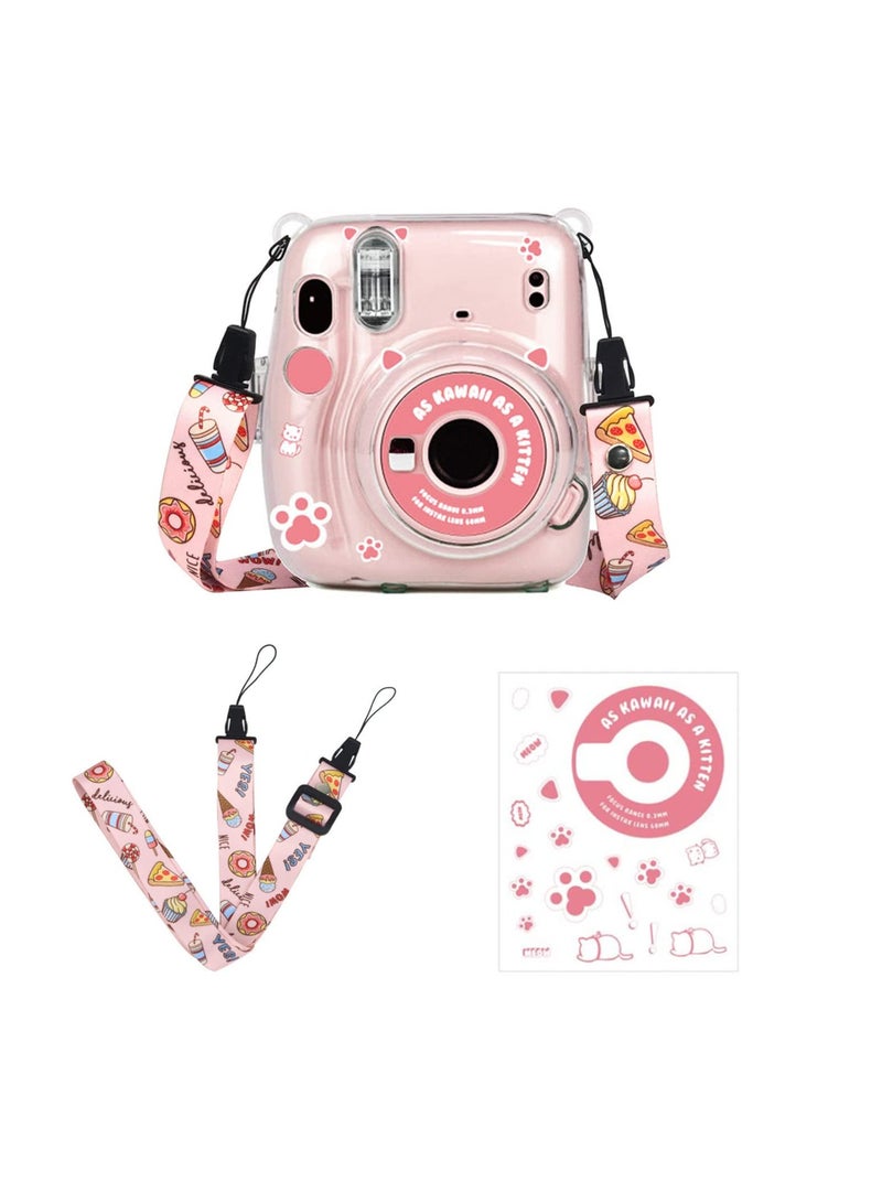 Fujifilm Instax Mini 11 Instant Camera Hard Case with Adjustable Strap and Sticker - Image 1