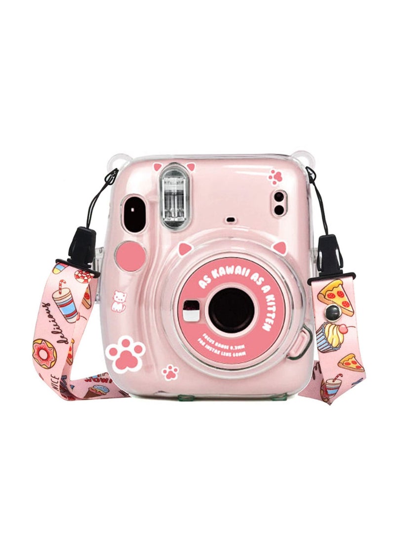 Fujifilm Instax Mini 11 Instant Camera Hard Case with Adjustable Strap and Sticker - Image 2