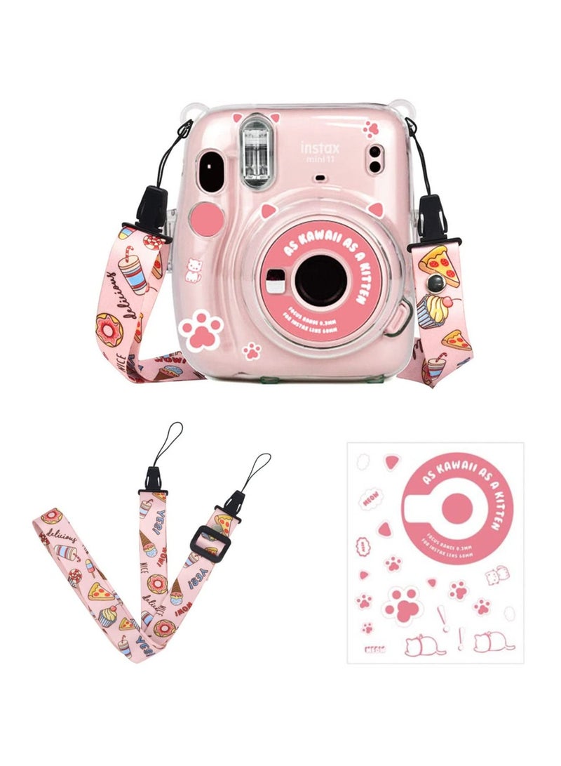 Fujifilm Instax Mini 11 Instant Camera Hard Case with Adjustable Strap and Sticker  - Image 1