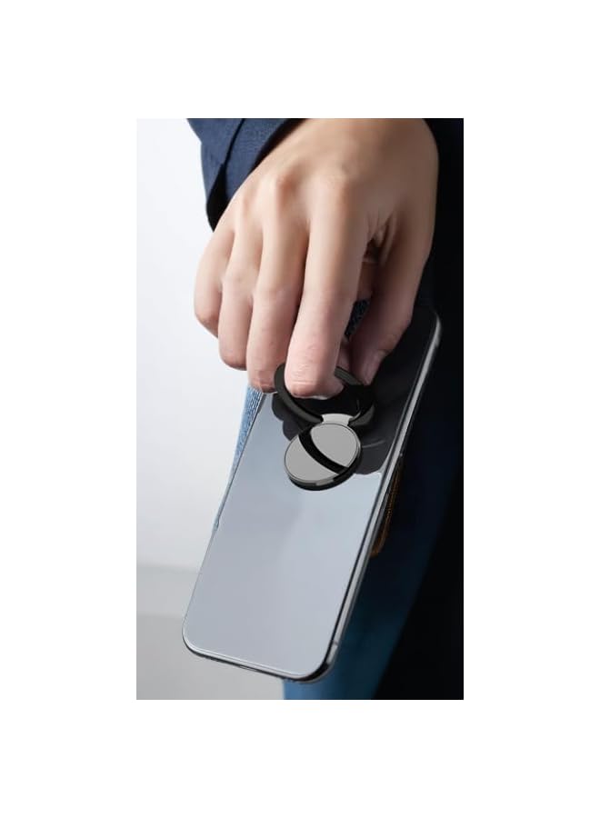 Green Tiger Rotating Metal Finger Kickstand - Ultra-Thin 1.8mm Phone Ring Holder & Stand, Enhances Grip, Compatible with All Smartphones for Magnetic Car Mount - Black - Image 4