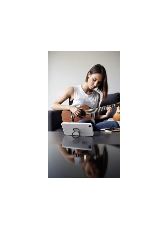 Green Tiger Rotating Metal Finger Kickstand - Ultra-Thin 1.8mm Phone Ring Holder & Stand, Enhances Grip, Compatible with All Smartphones for Magnetic Car Mount - Black - Image 2