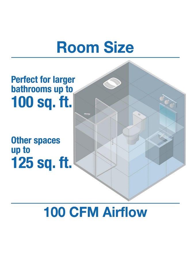 Air King Air King BFQ110 Ceiling Mounted Snap-in Installation 100 CFM Bathroom Exhaust Fans, Medium, White  - Image 4
