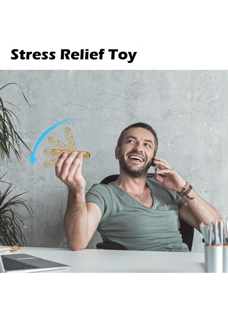 Realfrog Fidget Toys Adults, EDC Fidget Slider Fidget Toy Adult Stress Relief Metal Push Pull Rotation ADHD Recreational Fidget Toys, Birthday Desk Toy Creative Gifts for Father Husband Boyfriend  - Image 2