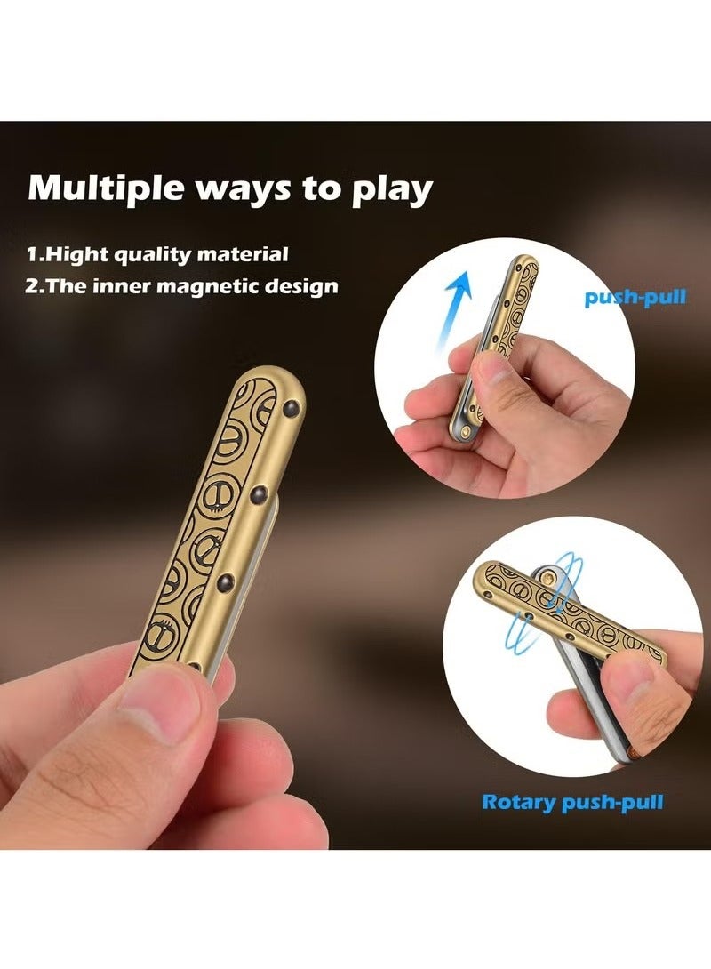 Realfrog Fidget Toys Adults, EDC Fidget Slider Fidget Toy Adult Stress Relief Metal Push Pull Rotation ADHD Recreational Fidget Toys, Birthday Desk Toy Creative Gifts for Father Husband Boyfriend  - Image 3