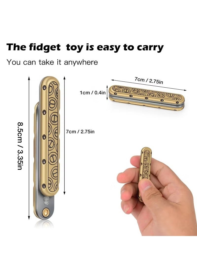 Realfrog Fidget Toys Adults, EDC Fidget Slider Fidget Toy Adult Stress Relief Metal Push Pull Rotation ADHD Recreational Fidget Toys, Birthday Desk Toy Creative Gifts for Father Husband Boyfriend  - Image 5