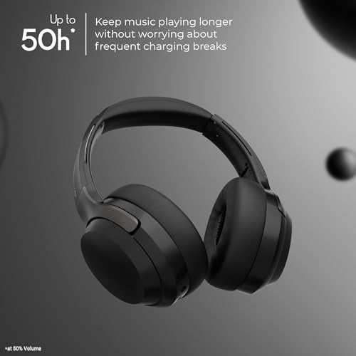 ZEBRONICS Duke (2026 Upgrade) Wireless Headphone, BT v5.3, Upto 60 hrs Playback, 40mm Drivers, Deep Bass, ENC, Gaming Mode, Dual Pairing, LED Lights, Media/Volume Control, Call Function (Black) - Image 3
