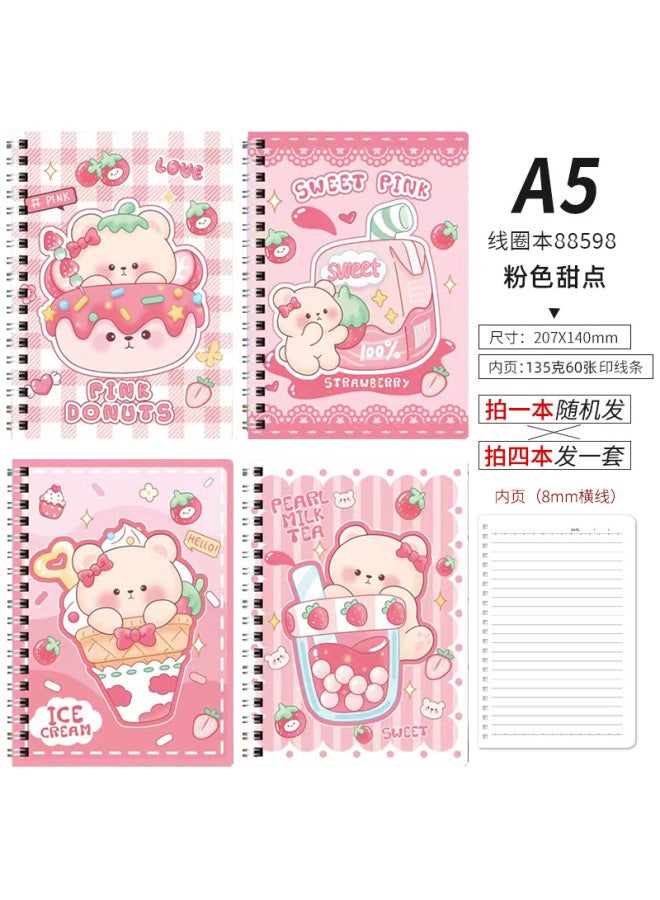 HELPS Creative Cartoon A5 Coil Book High-looking Student Thickened Horizontal Line Book Loose-leaf Notepad Notes Journal Book - Image 1