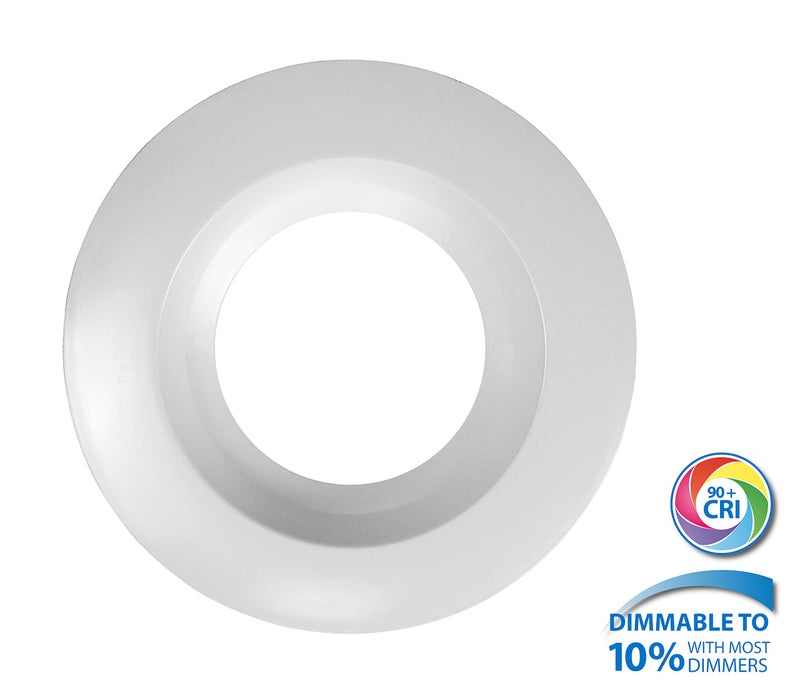 NICOR Lighting 5/6 inch 800 Lumen LED Recessed Downlight Retrofit Light Fixture in White, 4000K (DCR561081204KWH) - Image 2