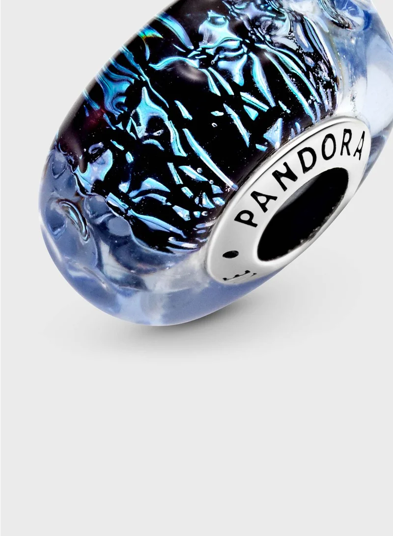 PANDORA Wavy Dark Blue Murano Glass Ocean Charm