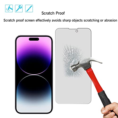 Ailun 2Pack Privacy Screen Protector Compatible for iPhone 14 Pro Max [6.7 inch] + 2 Pack Camera Lens Protector, Anti Spy Private Tempered Glass Film, Case Friendly, [9H Hardness] - HD - Image 5