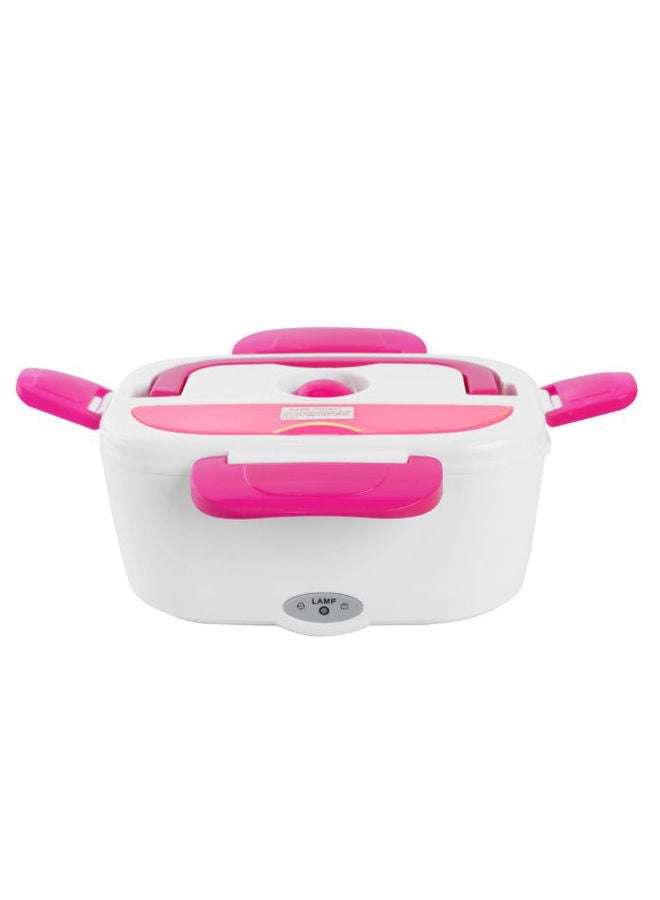 NIBEMINENT Portable Electric Heating Food Container Warmer With Spoon Pink/White  - Image 2