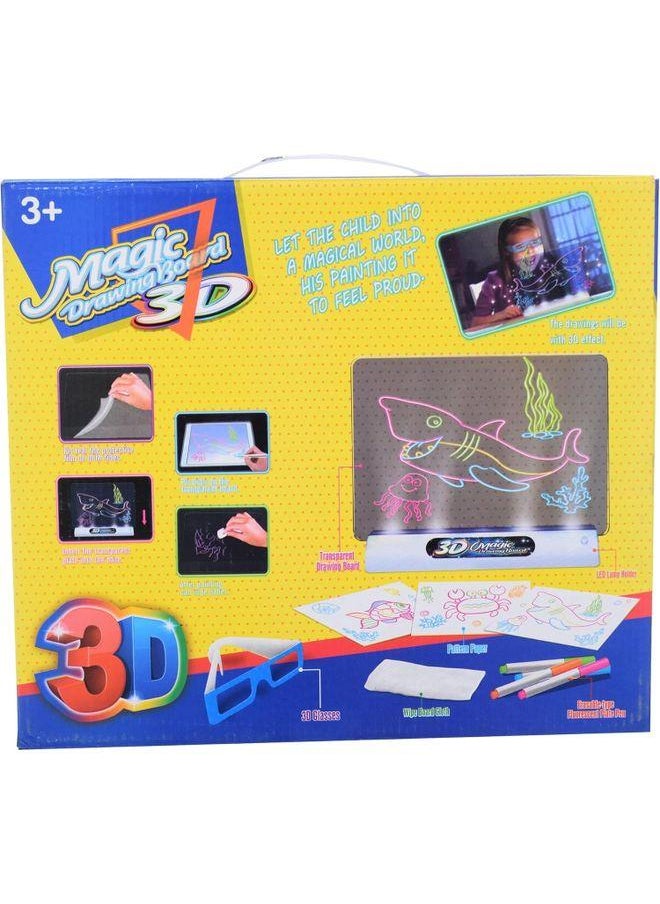 null - 3D Magic Board Drawing Board Toy With Drawing Pens For Kids - Multicolor - Image 1