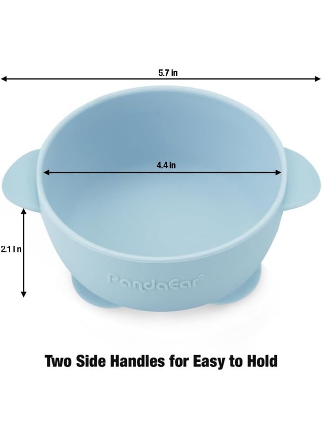 PandaEar Small Silicone Baby Bowls, 3 Pack, Blue/Green/Brown - Image 3
