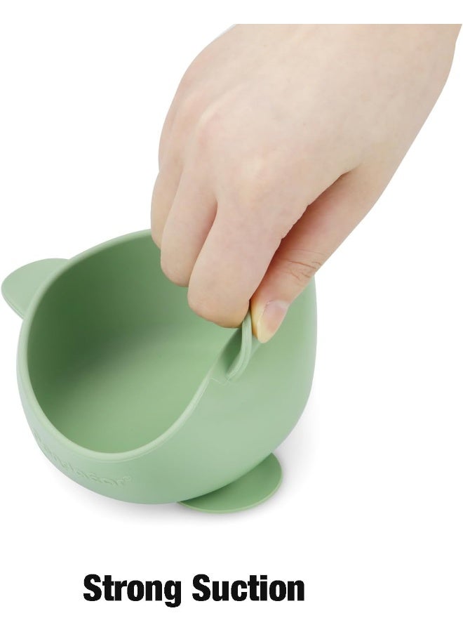PandaEar Small Silicone Baby Bowls, 3 Pack, Blue/Green/Brown - Image 4