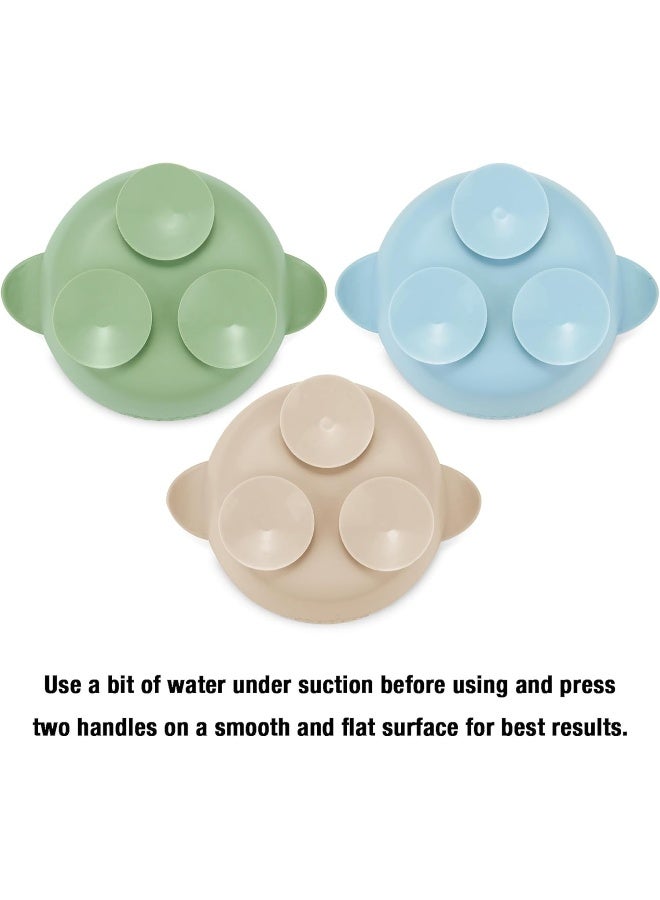 PandaEar Small Silicone Baby Bowls, 3 Pack, Blue/Green/Brown - Image 5