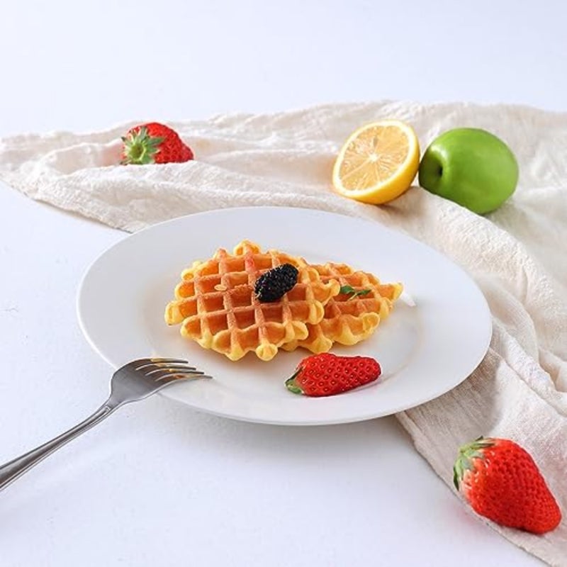 6-Piece Porcelain Salad Plates, 8 Inch, Classic Round and White with Wide Rim, Dishwasher, Microwave, Freezer, Oven Safe, BPA-Free for Everyday Use - Image 5