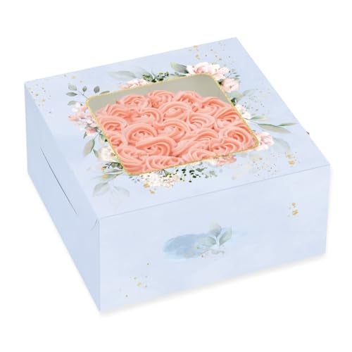 Chic a Choc Floral Cake Box for 1 kg and 2 kg Pack 10 Misty (Blue Gray, 10x10x5 inch) - Image 1