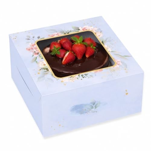 Chic a Choc Floral Cake Box for 1 kg and 2 kg Pack 10 Misty (Blue Gray, 10x10x5 inch) - Image 5