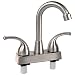 EXCELFU RV Bathroom Faucet 4 inch RV Bathroom Sink Faucet Replacement for Campers Motorhome Travel Trailer Boat with Classical Lever Handles and 6inch High Spout Brushed Satin Nickel - Image 2
