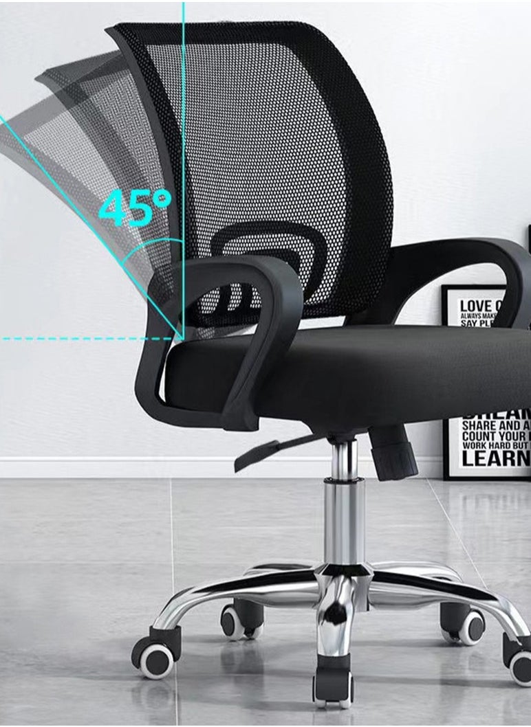 CityRiya-Long Office Chair Ergonomic Desk Chair Comfort Computer Chair Adjustable Height Gaming Chair with Wheels Lumbar Support Mesh Chair Swivel Computer Home Office Chair Study Task Chair  - Image 4