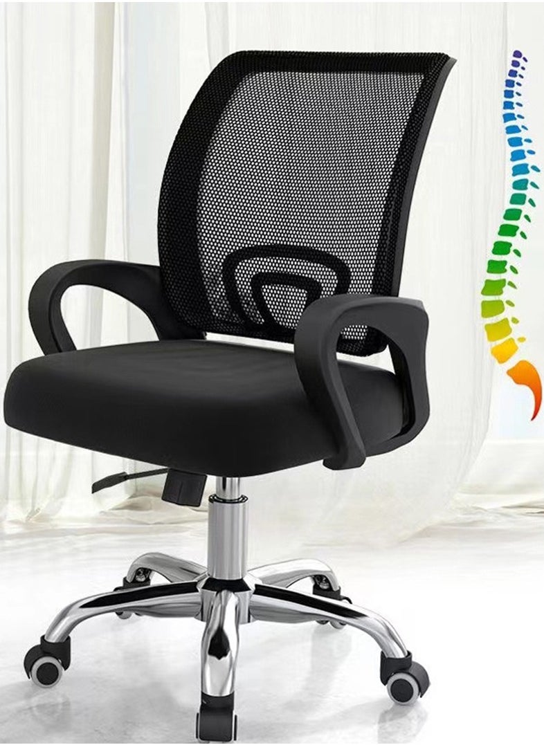CityRiya-Long Office Chair Ergonomic Desk Chair Comfort Computer Chair Adjustable Height Gaming Chair with Wheels Lumbar Support Mesh Chair Swivel Computer Home Office Chair Study Task Chair  - Image 2