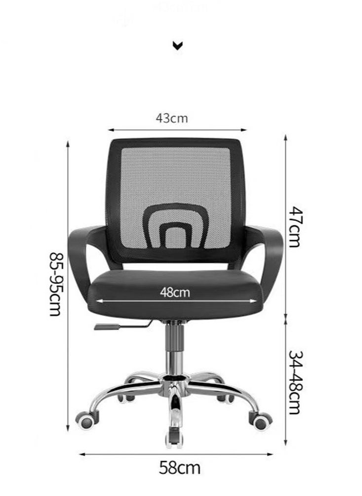 CityRiya-Long Office Chair Ergonomic Desk Chair Comfort Computer Chair Adjustable Height Gaming Chair with Wheels Lumbar Support Mesh Chair Swivel Computer Home Office Chair Study Task Chair  - Image 5