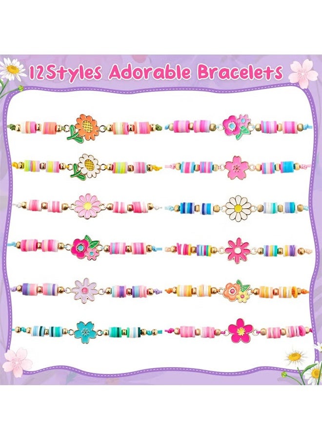 واي جيه أساور الأصدقاء، 12 قطعة، الأطفال اللطفاء الملون أساور الفتيات، أساور خرزات مسطحة قابلة للتعديل أساور حفلات الأطفال المجوهرات - Image 2