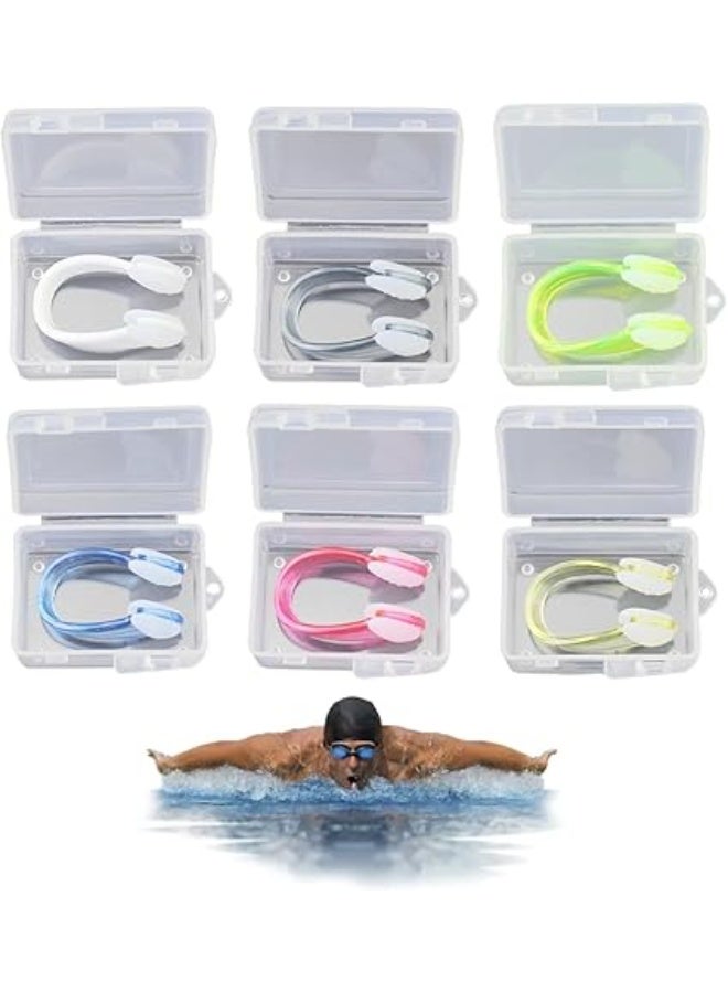 My set of 6 nose clips for swimming, comfortable waterproof and reusable nose protection, for adults and children, individually packed, waterproof - Image 1