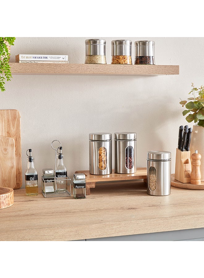 Home Box Essential 3-Piece Glass and Stainless Steel Jar Set 900 ml  - Image 5