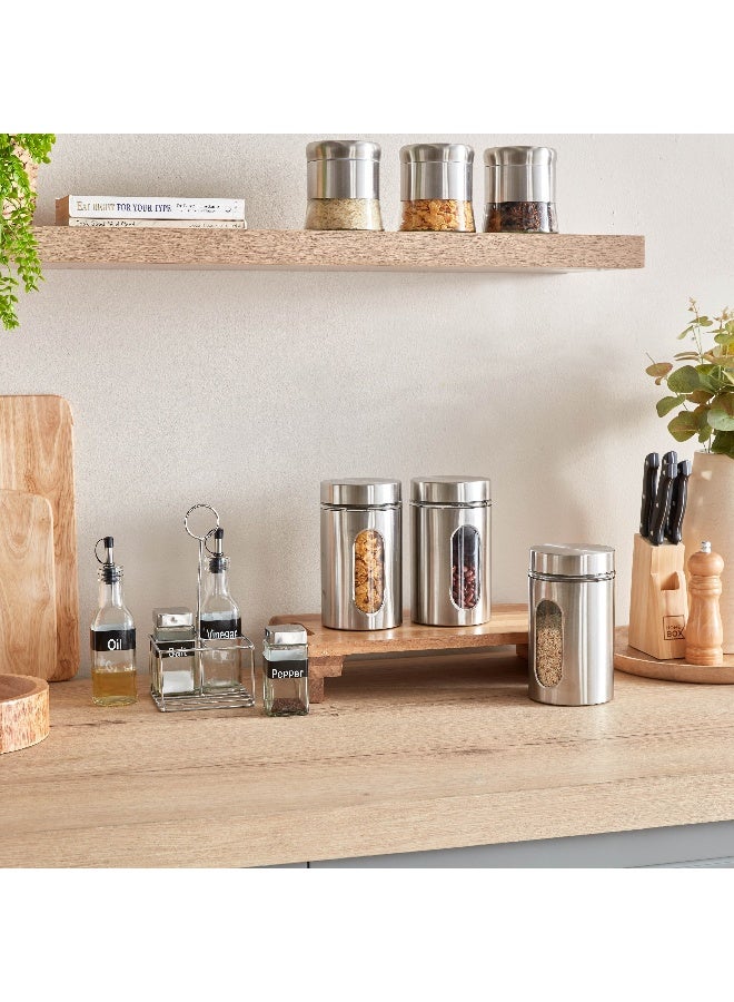 Home Box Essential 3-Piece Glass and Stainless Steel Jar Set 900 ml - Image 5