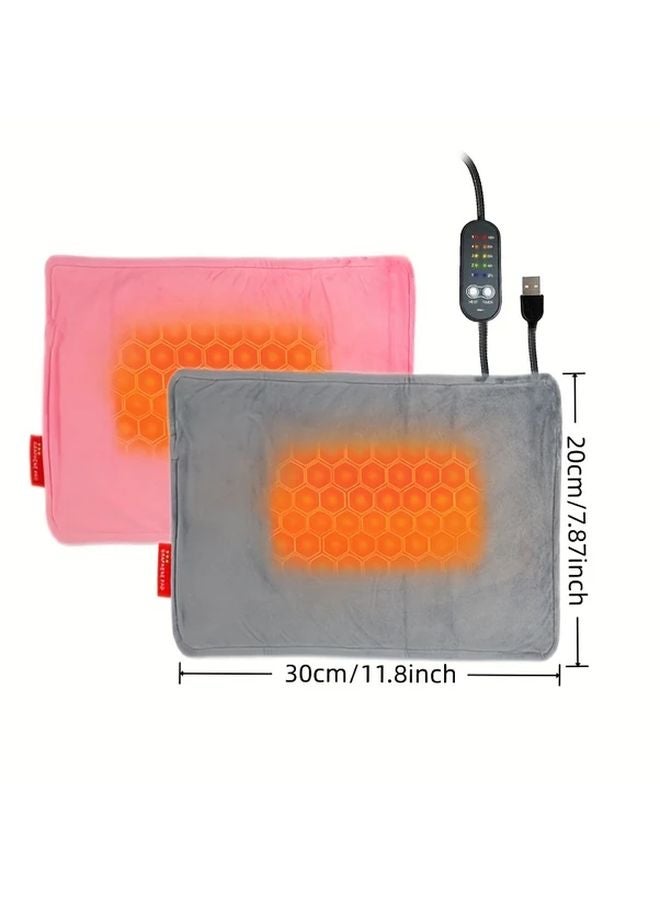 سجادة تدفئة للحيوانات الأليفة بالجرافين رمادية اللون 30x20 سم، بسلك USB، مفرشة كهربائية دافئة للقطط والكلاب الصغيرة - Image 3