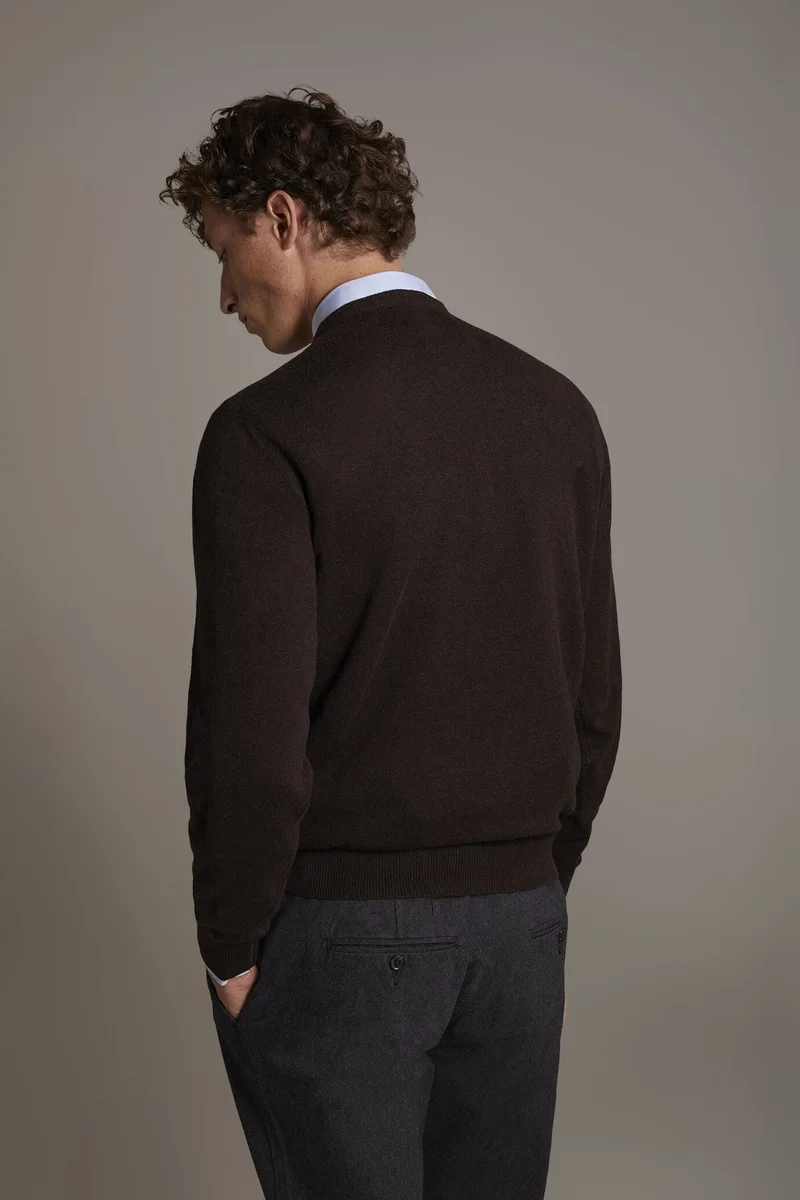Doppelganger Red Wool blend round neck sweater - Bordeaux for Men | Best Price UAE