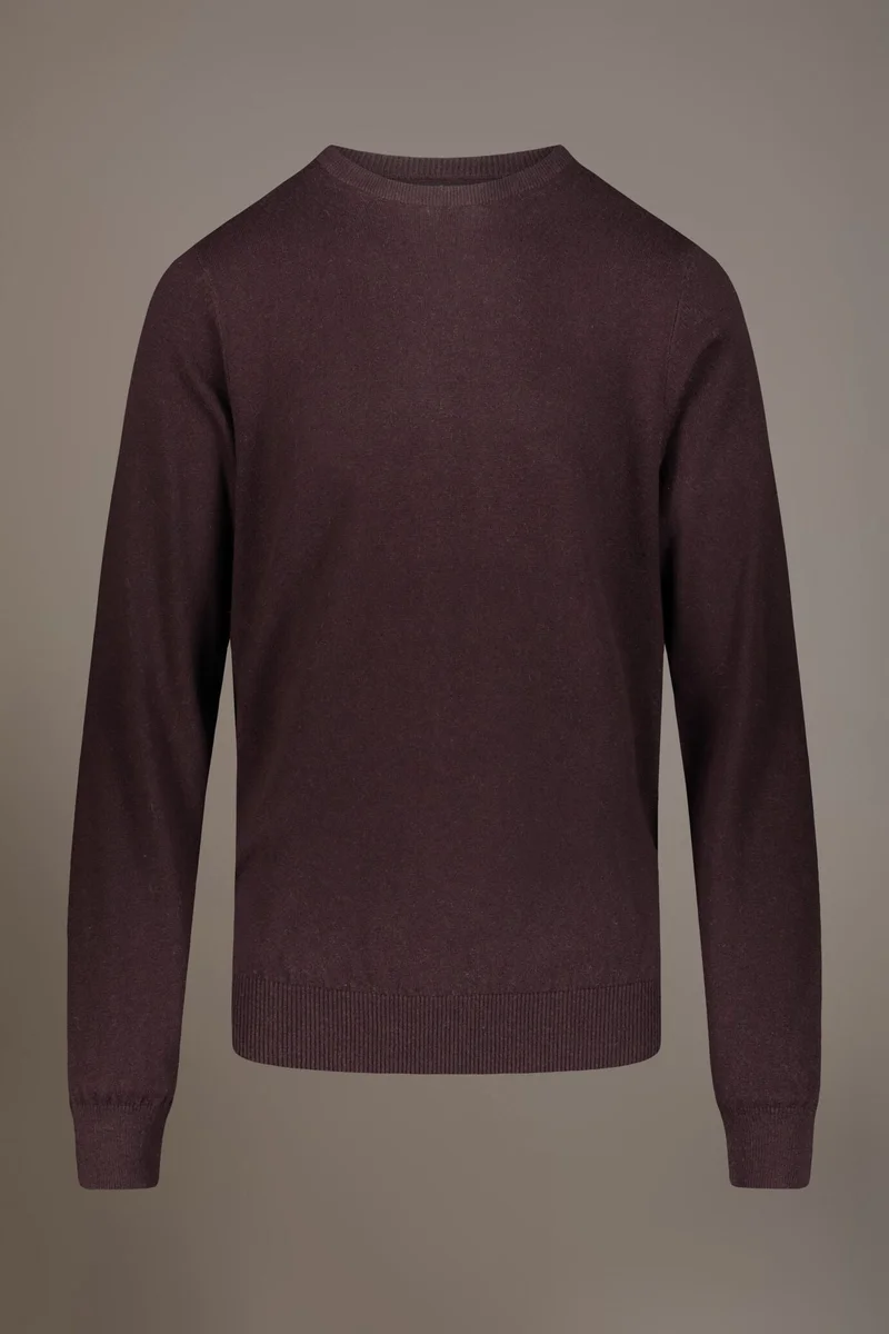 Doppelganger Red Wool blend round neck sweater - Bordeaux for Men | Best Price UAE