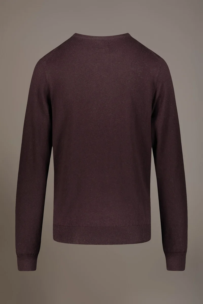 Doppelganger Red Wool blend round neck sweater - Bordeaux for Men | Best Price UAE