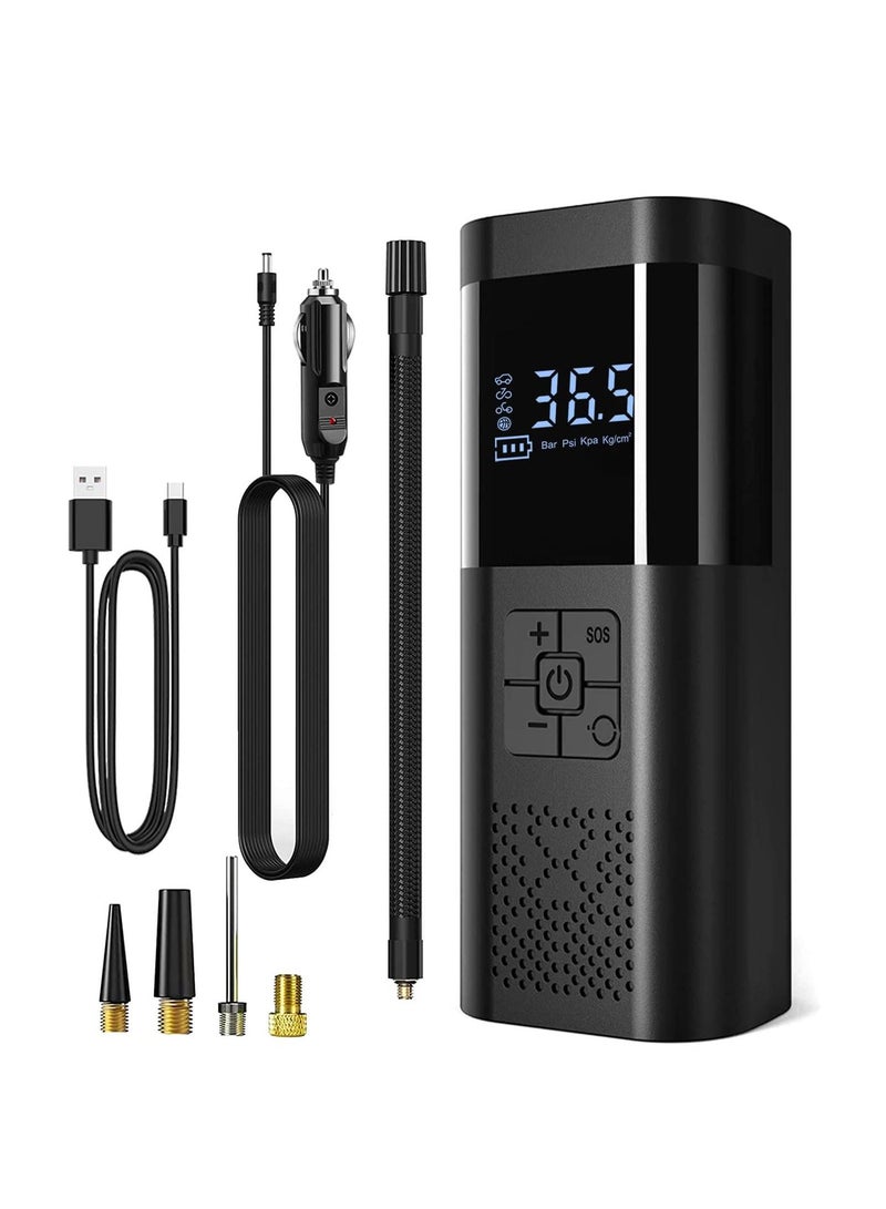 SYOSI Air Compressor Tire Inflator Pump Car Portable 150 PSI Fast Inflation with LCD Dual Screen Electric for For Bicycle Motorcycles Ball - Image 1