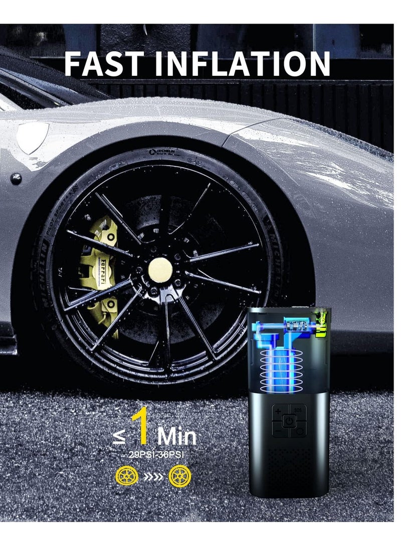 SYOSI Air Compressor Tire Inflator Pump Car Portable 150 PSI Fast Inflation with LCD Dual Screen Electric for For Bicycle Motorcycles Ball - Image 4