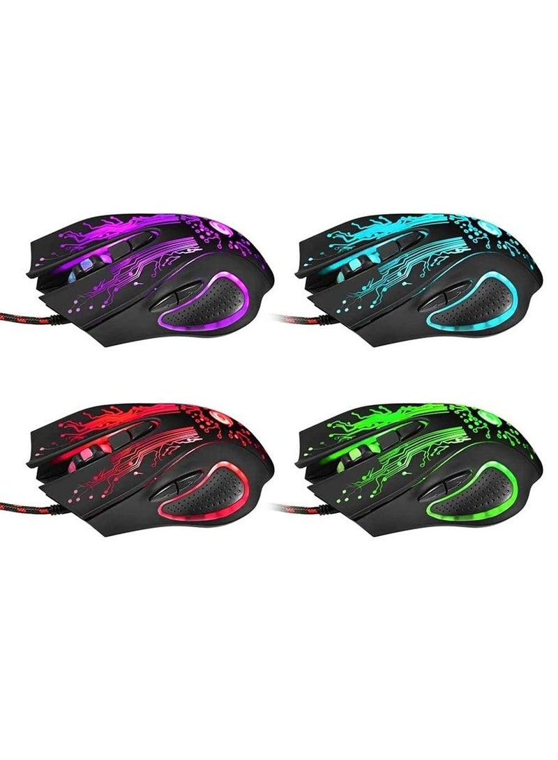 SYOSI Gaming Mice Computer Gaming Mouse Wired Manipulator Gaming Mouse Glare USB Wired Gaming Mouse Adjustable 7 Buttons LED Backlit Professional Gamer Mice Ergonomic for PC Laptop  - Image 4