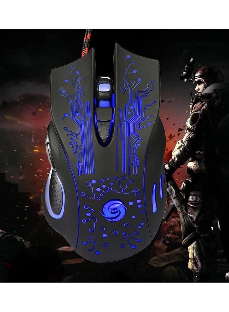 SYOSI Gaming Mice Computer Gaming Mouse Wired Manipulator Gaming Mouse Glare USB Wired Gaming Mouse Adjustable 7 Buttons LED Backlit Professional Gamer Mice Ergonomic for PC Laptop  - Image 3