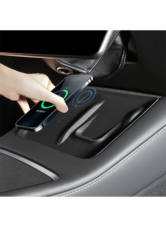 أتش بي أس ترقية وحدة التحكم المركزية شاحن لاسلكي حصيرة سيليكون ل Tesla Model 3 Model Y وسادة واقية مضادة للانزلاق الملحقات الداخلية - Image 4