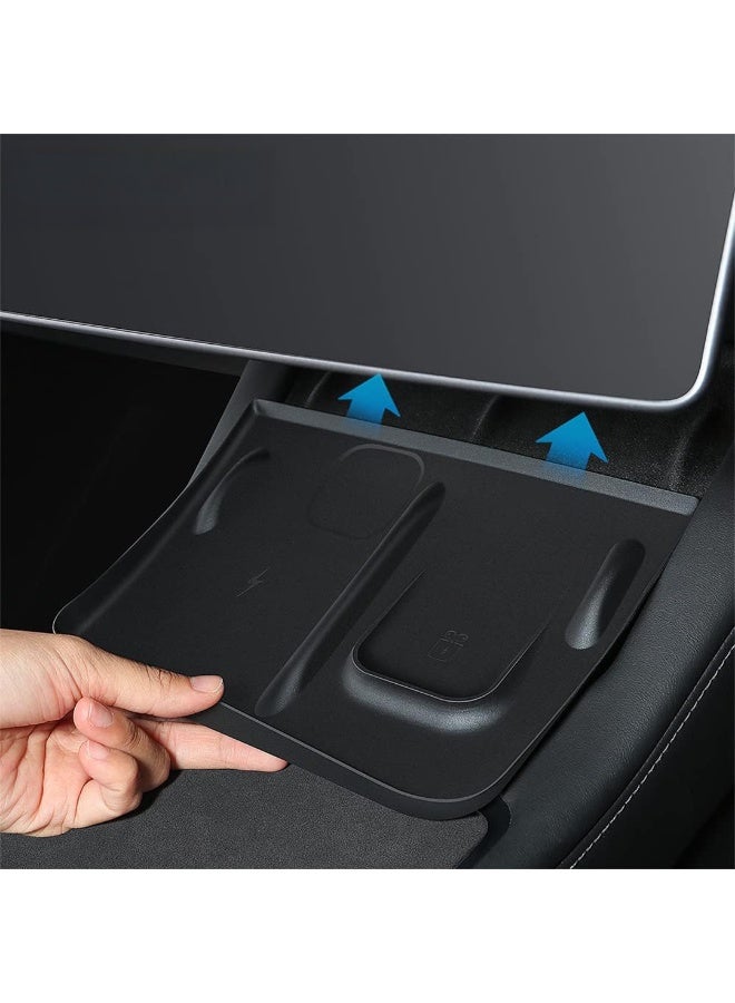 أتش بي أس ترقية وحدة التحكم المركزية شاحن لاسلكي حصيرة سيليكون ل Tesla Model 3 Model Y وسادة واقية مضادة للانزلاق الملحقات الداخلية - Image 2