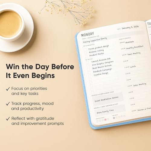 PRODUCTIVITY STORE Daily Planner 2025 (5" x 8") - The Ultimate Daily Workflow Planner with Hourly Schedule & Task List to Achieve Your Goals by PRODUCTIVITY STORE (A5, Blue) - Image 4