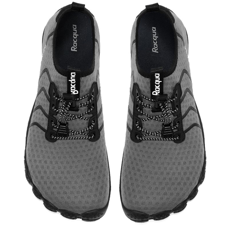 Racqua Mens Womens Water Sport Shoes Beach Surf Swim Pool Hiking Walking Shoes Quick Dry Barefoot Aqua Shoes Deep Grey 10 W/9 M - Image 4