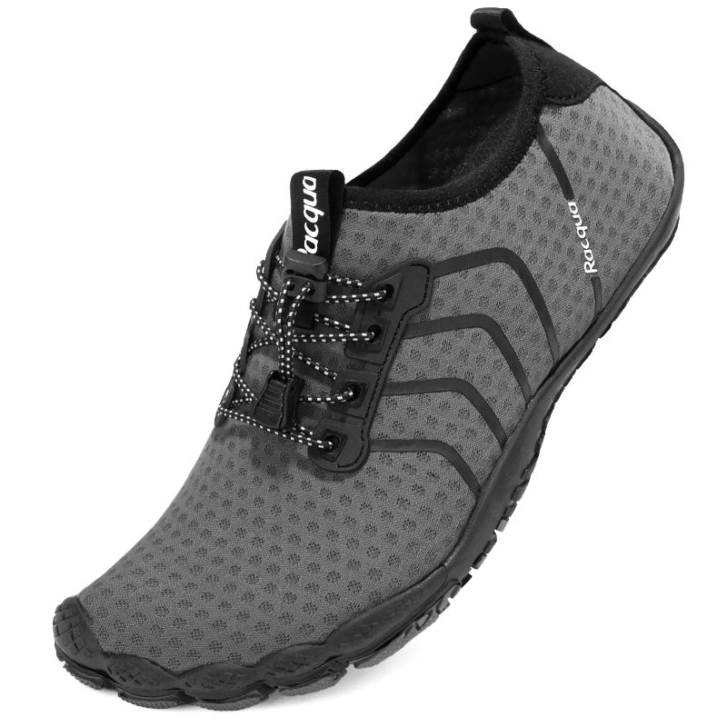 Racqua Mens Womens Water Sport Shoes Beach Surf Swim Pool Hiking Walking Shoes Quick Dry Barefoot Aqua Shoes Deep Grey 10 W/9 M - Image 2
