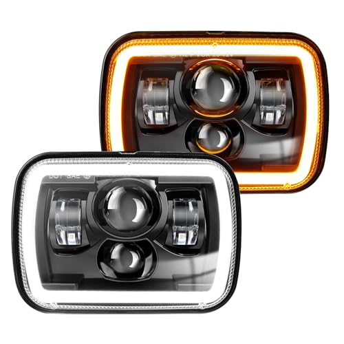 CO LIGHT 5x7 7x6 Inch LED Rectangle Headlights - Bright High Low Beam DRL Amber Turn Signal - New Z Beam Sealed Compatible with H6054 H5054 Express Van Cherokee YJ XJ Truck Pickup Van - 2PCS - Image 1