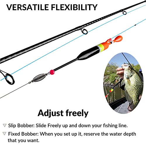 THKFISH Fishing Bobbers & Floats - Slip Bobbers for Crappie Fishing, Balsa Floats - 1/2oz (4.13"X0.75"X7.87") - 5PCS - Image 4