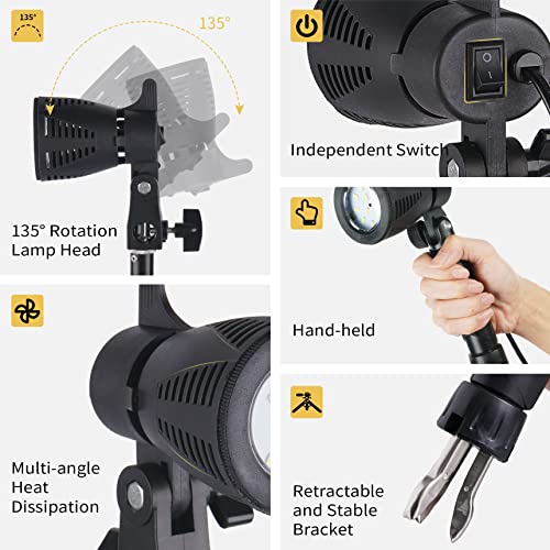 Meking Mini Softbox Photography Lighting Kit, Portable 4x4.8in Continuous Lighting LED Lamp with Collapsible Diffuser for Video Tabletop Studio Small Product Shooting, 2 Sets - Image 3