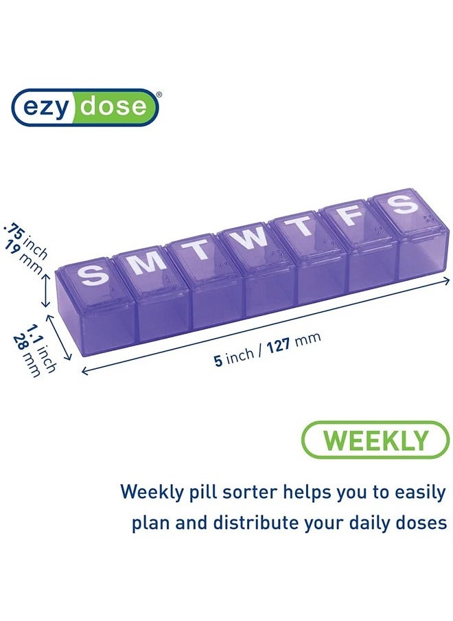 Ezy Dose Weekly (7-Day) Pill Organizer, Vitamin Case, and Medicine Box, Medium Compartments, Color May Vary  - Image 4