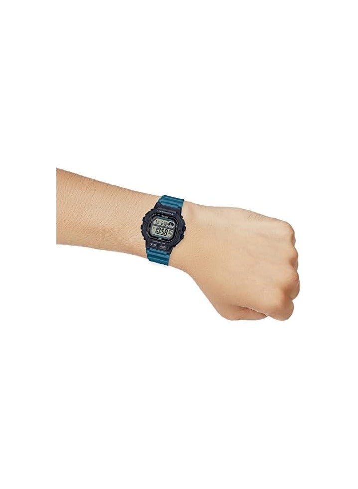 Casio WS-1400H-3AVDF Water-Resistant Digital Resin Band Wrist Men's Watch, 44 mm, Blue - Image 3